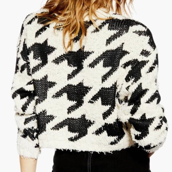 Topshop Sweaters - Topshop, Houndstooth Sweater, SIZE M